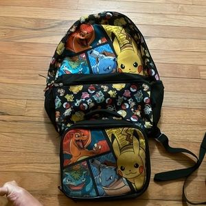 Pokémon bookbag and matching lunch box